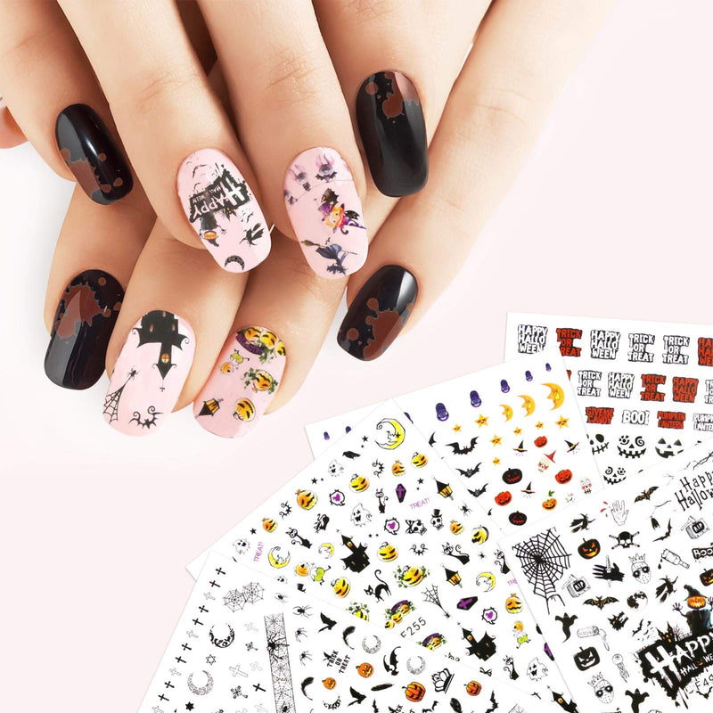 Halloween Nail Art Decals Self-Adhesive Fingernails Toenails Stickers Decorations DIY Nail Art Tips Accessories Stencil for Halloween Party Supply (Halloween new) Halloween new - BeesActive Australia