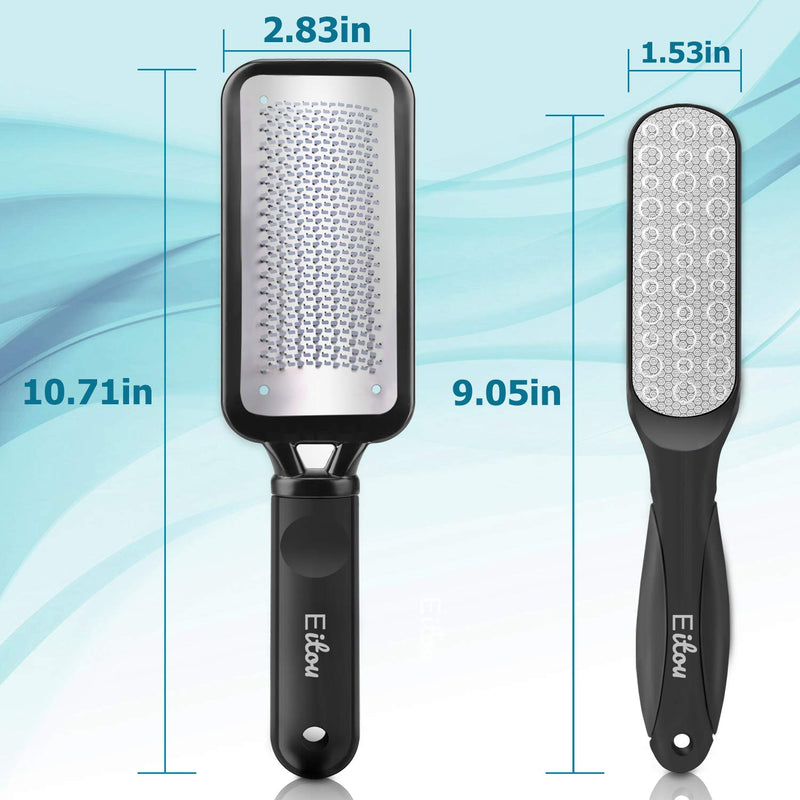 Foot File, Eitou Stainless Foot Scrubber and Dual Sided Foot Callus Remover Professional Pedicure Tools for Hard Skin - BeesActive Australia