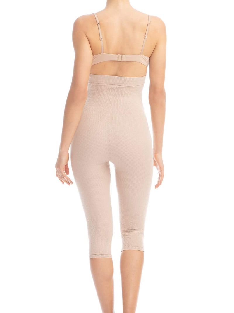 Farmacell 123 Women's high-Waisted Anti-Cellulite Massage Capri Leggings, 100% Made in Italy X-Large-XX-Large Nude - BeesActive Australia