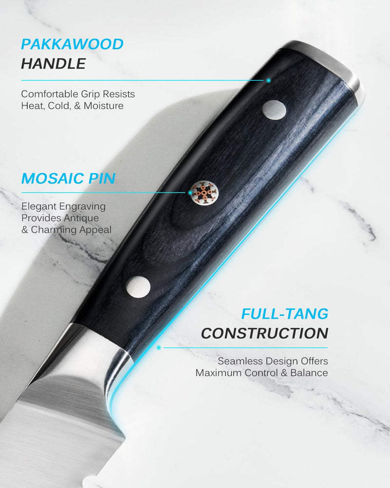 KYOKU 10" Serrated Bread Knife, Samurai Series Serrated Knife for Homemade Bread Pastries with Pakkawood Handle, Japanese High Carbon Steel Cake Knife, Full Tang Bread Cutting Knife with Sheath & Case - BeesActive Australia