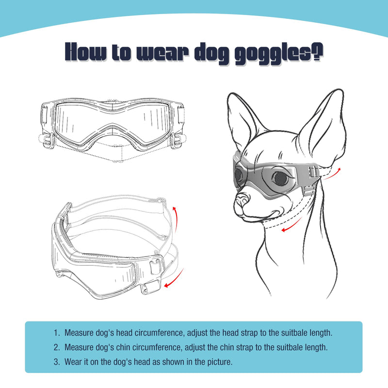 PETLESO Dog Goggles Small Breed, Easy Wear Small Dog Sunglasses, Adjustable UV Protection Puppy Sunglasses for Small to Medium Dog Orange - BeesActive Australia