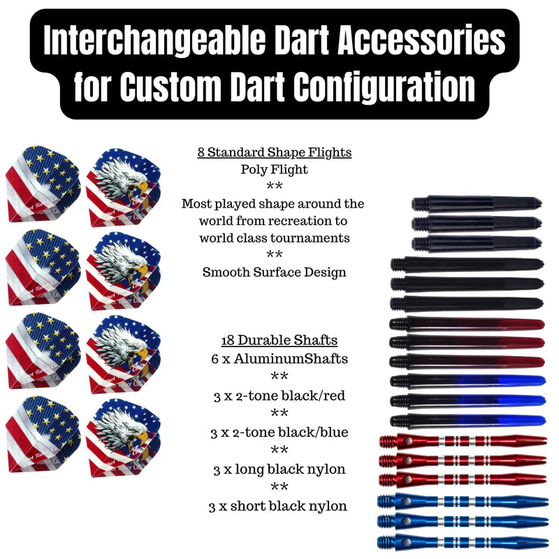 SHOT TAKER CO. EST. 2017 Soft Tip Darts Set - Professional Darts for Electronic Dartboard - Includes Brass Barrels + Plastic & Aluminum Shafts + Rubber O'Rings + Flights + 50PC 2BA Tips + Wrench 19g-USA-STC10421 - BeesActive Australia