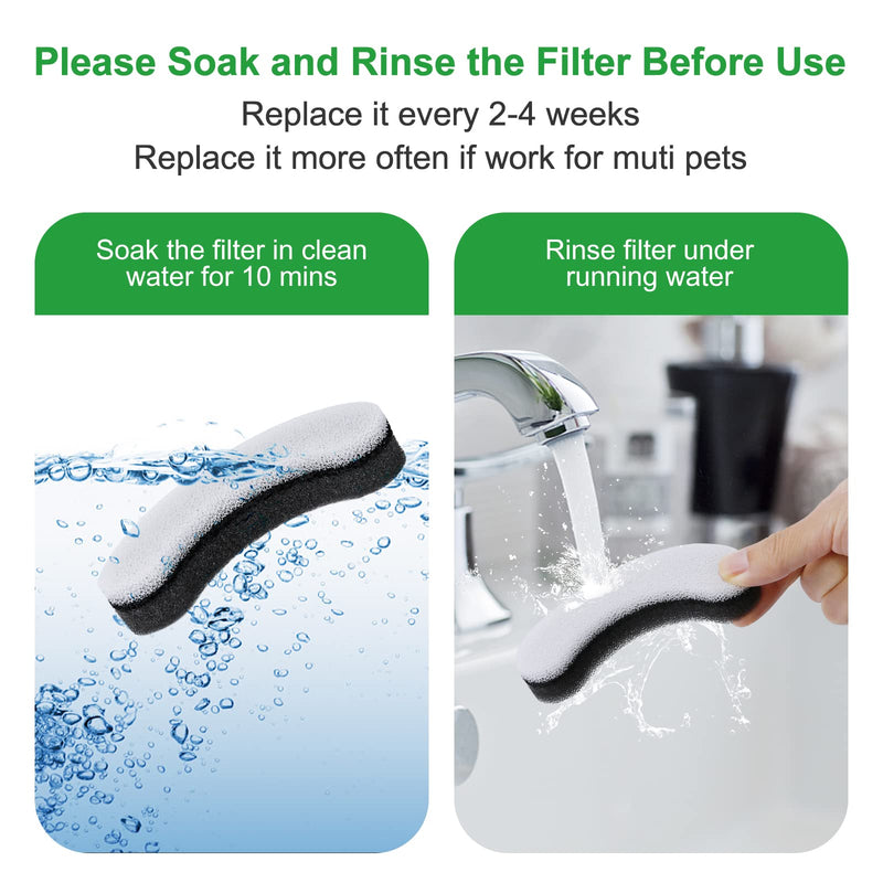 BFLICROY Cat Water Fountain Filters, Replacement Filters Compatible with NPET WF050 & WF100 Automatic Pet Fountain, Activated Carbon Cat Fountain Filters 3 Filtration System 4 Pack - BeesActive Australia