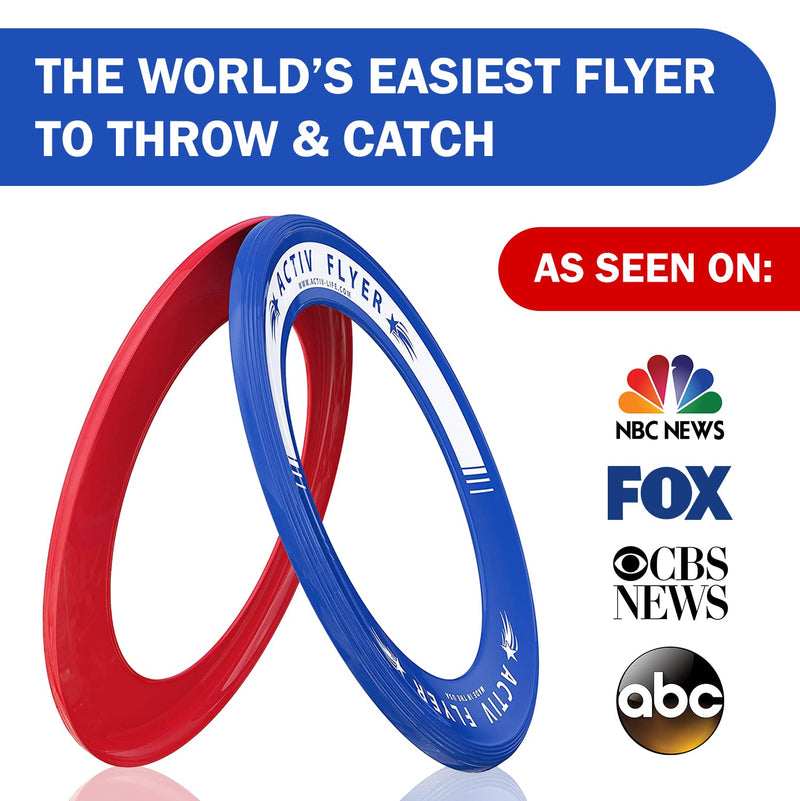 Activ Life Kid's Flying Rings [2 Pack] Fly Straight & Don’t Hurt - 80% Lighter Than Standard Flying Discs - Replace Screen Time with Healthy Family Fun - Get Outside & Play! Made in USA Blue/Red - BeesActive Australia