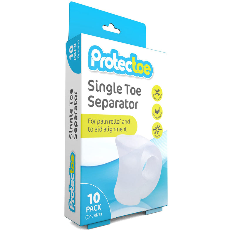 Protectoe Single Gel Toe Separator for Overlapping Toes, Toe Spacer - Box of 10 Gel Separators - BeesActive Australia