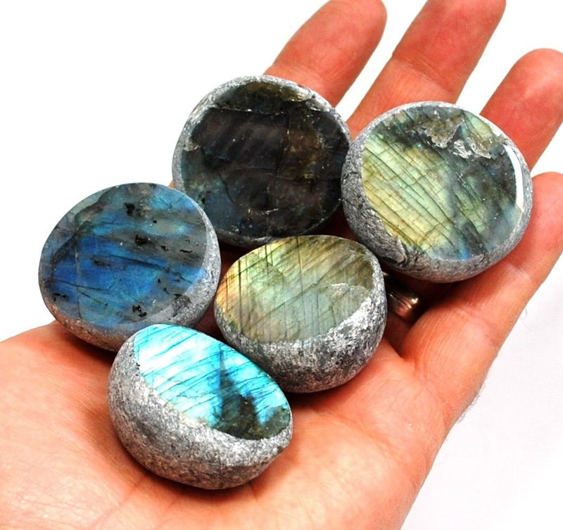 Reiki Healing Energy Charged Labradorite Crystal Dragon Egg (Beautifully Gift Wrapped) - BeesActive Australia