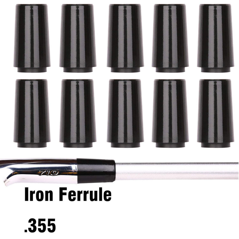 Golf Builder 10pcs/Set Tip Size .355 Golf Ferrules for Taper Tip Iron Wedge Full Black - BeesActive Australia