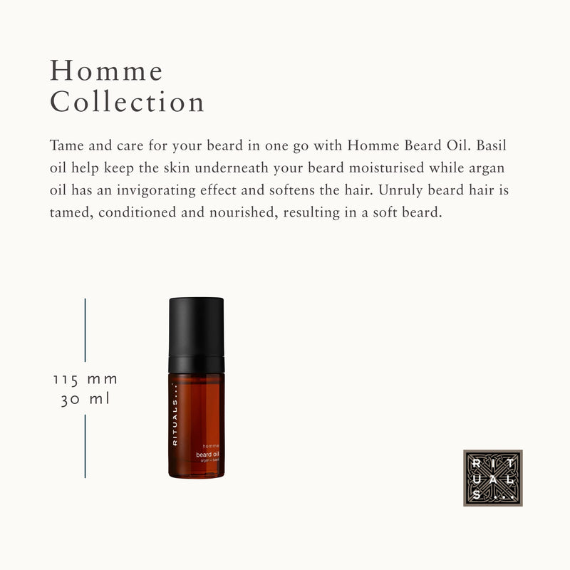 RITUALS Men'S Beard Oil from the Homme Collection, 30 ml - With Basil & Argan Oil - Nourishing & Conditioning Properties - BeesActive Australia