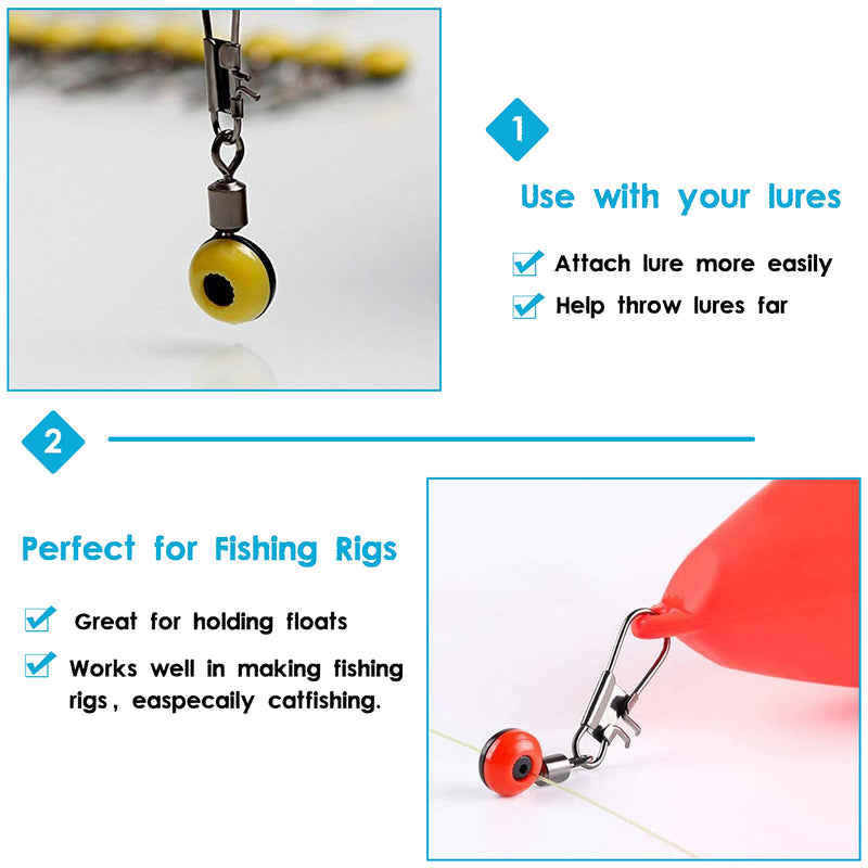Fishing Line Sinker Slides Kit, Fishing Rig Floats Swivel Snap Clip Connector Catfish Tackle Box 150pcs/box - BeesActive Australia