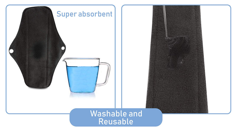 Large Reusable / Washable Menstrual / Sanitary Towels / Pads (6 Pads / washbag / travelbag ) an eco Friendly Alternative Made with Bamboo Charcoal by Infinityeco - Pop Leopard (Large) With Wings Large - BeesActive Australia