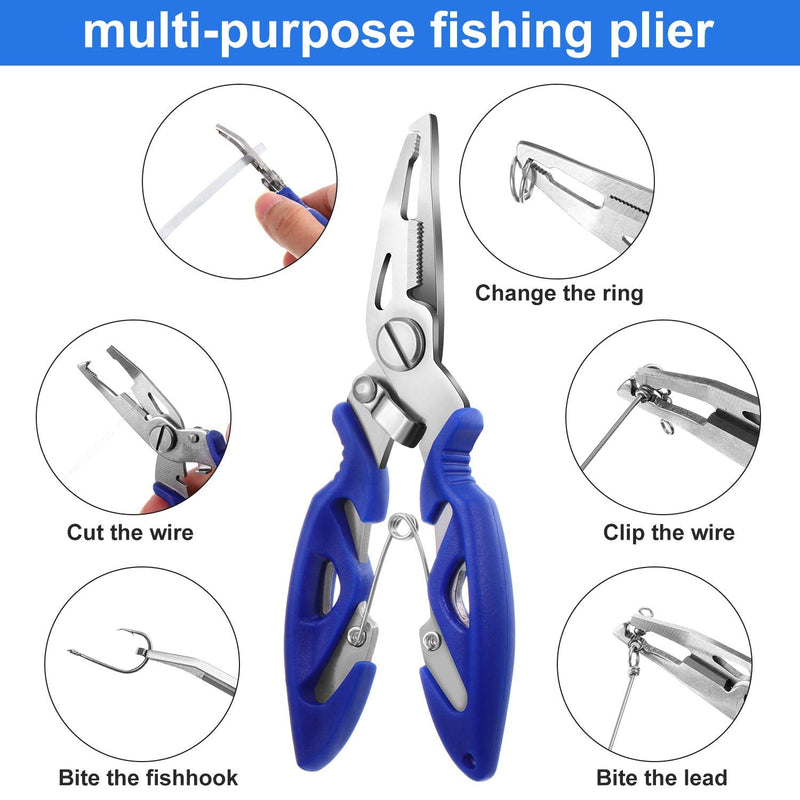 200 Pieces Split Fishing Ring Heavy Stainless Steel Split Ring Lure Tackle Connector with Fishing Pliers Lanyard and 549 Pieces 3D Fishing Lure Eyes Realistic Fishing Eye - BeesActive Australia