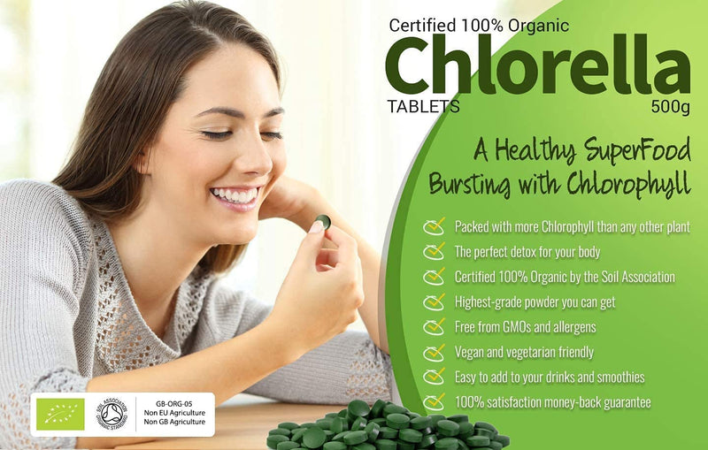 MySuperfoods Organic Chlorella Tablets (300 x 500mg), Natural Source of Protein 300 Count (Pack of 1) - BeesActive Australia