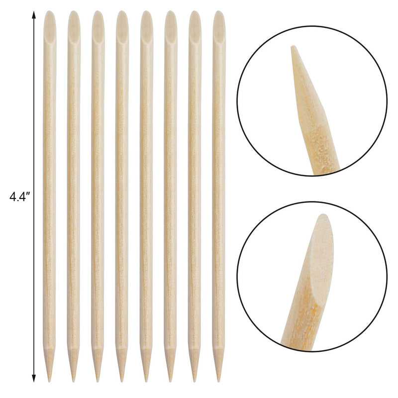 EAONE 100PCs Wood Nail Sticks Cuticle Pusher Remover Nail Art Cuticle Pusher Remover Manicure Pedicure Tools Double Sided Natural Manicure for Women, Plastic Case Packaged - BeesActive Australia