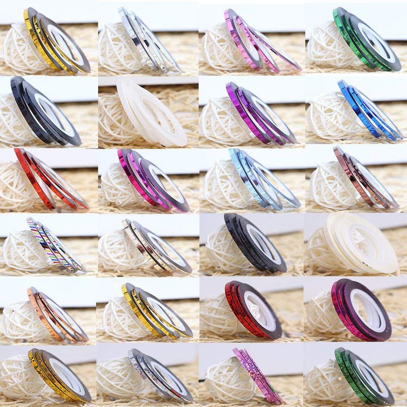 30 Colors Nail Multicolor Mixed Colors Striping Tape Line Nail Art Decoration Sticker DIY Nail Tip - BeesActive Australia