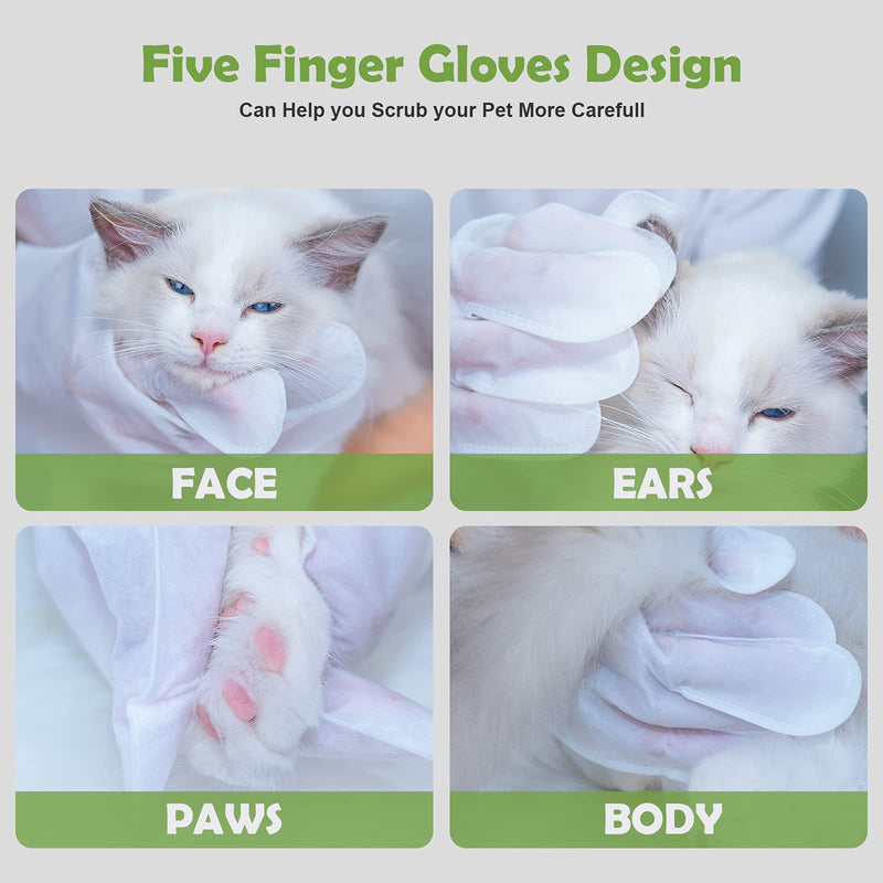 ZNOKA Pet Grooming Glove - Gentle Deshedding Brush Glove - Efficient Pet Hair Remover Mitt - Enhanced Five Finger Design - Perfect for Dog & Cat with Long & Short Fur 14pcs/2-Pack - BeesActive Australia