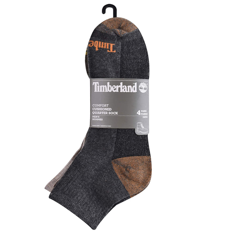 Timberland mens 4-pack Half Cushioned Quarter Socks One Size Brown - BeesActive Australia