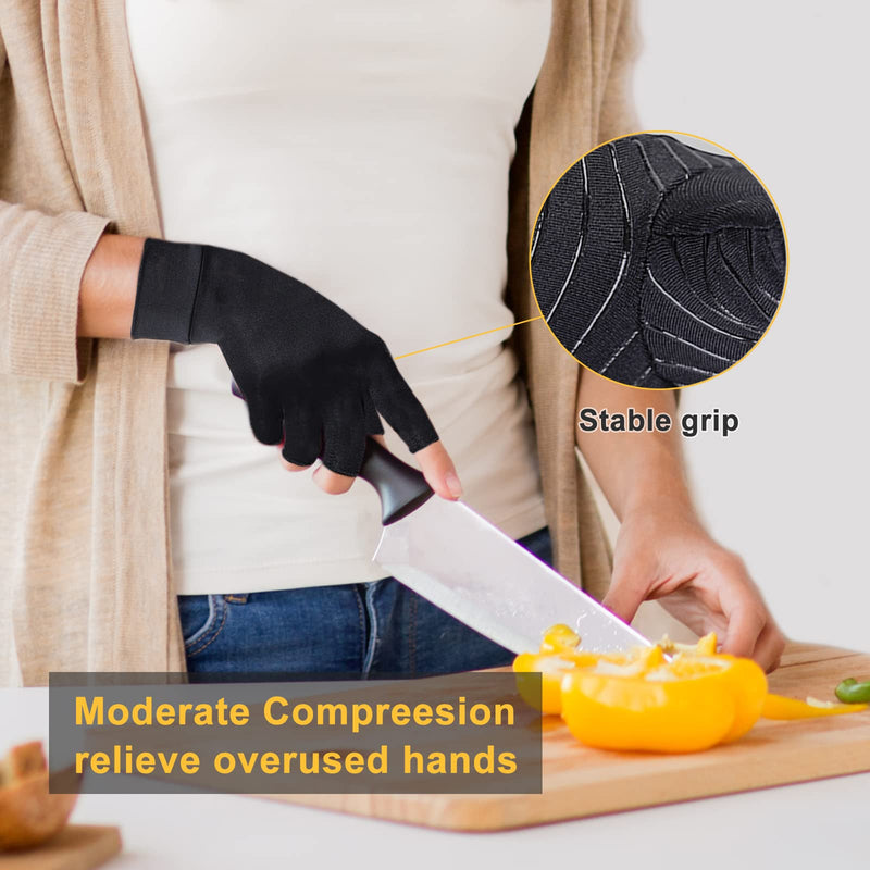 AovYoo 2 Pairs Copper Arthritis Compression Gloves Raynauds Gloves Rheumatoid Osteoarthritis Wrist Supports -Hand Pain Relief L - BeesActive Australia