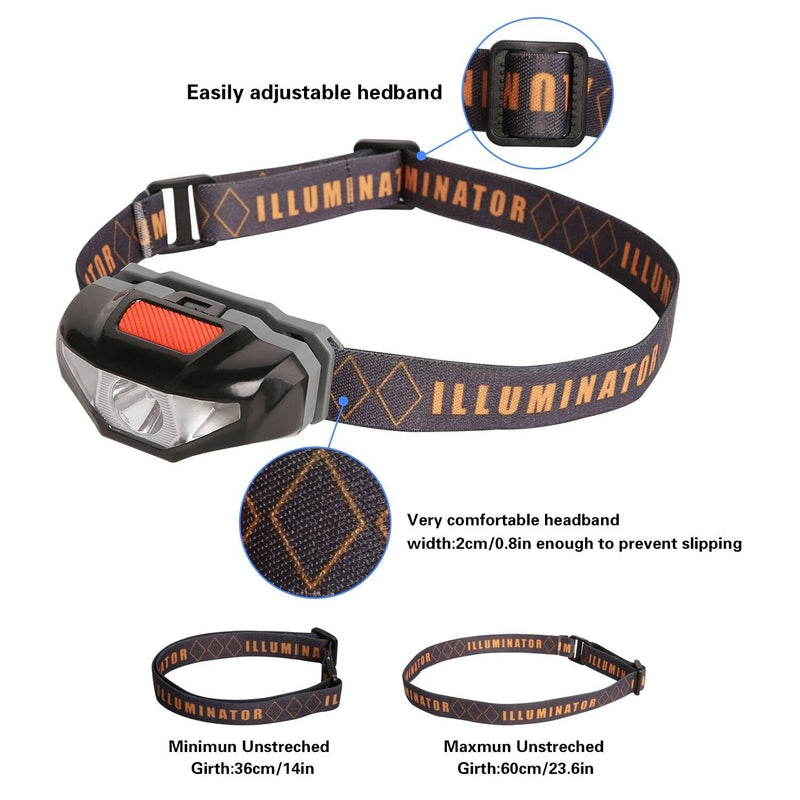 LED Headlamp Flashlight with Carrying Case, COSOOS Head Lamp,Waterproof Running Headlamp,Bright Headlight for Adults,Kids,Camping,Jogging,Reading,Runner,Only 1.6oz/48g(NO AA Battery) 1-pack headlamp - BeesActive Australia