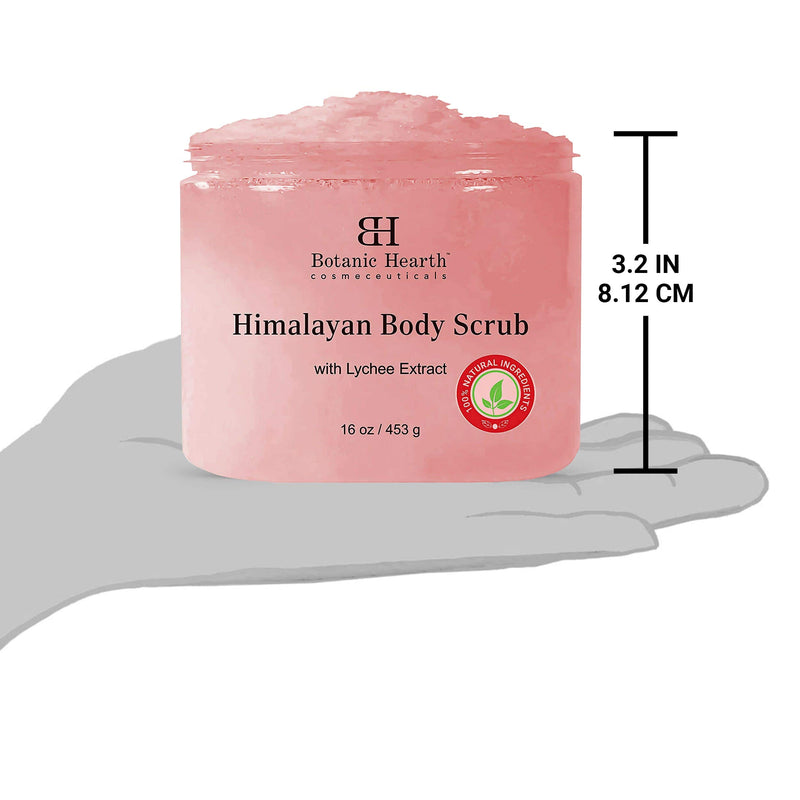 Botanic Hearth Himalayan Salt Body Scrub with Lychee Oil - Natural Exfoliating Salt Scrub for Body and Face, Cellulite, Deep Cleansing Hydrate and Moisturize Skin 16oz - BeesActive Australia