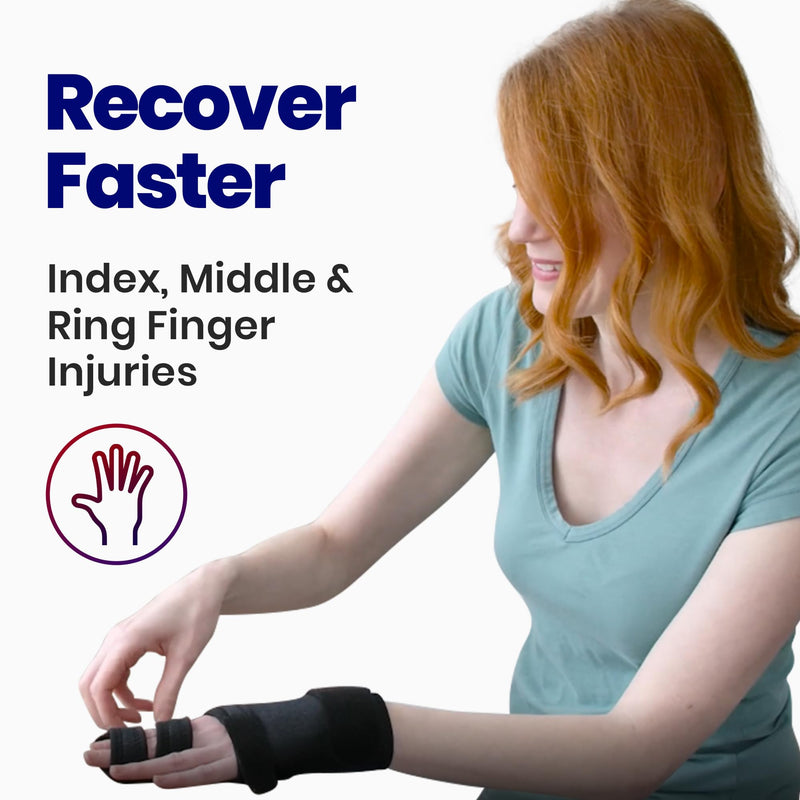 Trigger Finger Splint Finger Brace – Supports Two or Three Fingers. Help Broken Fingers Hand Contractures, Arthritis, Tendonitis, Mallet Fingers or Hand Splint for Metacarpal Fractures (Right - S/M) S/M (Pack of 1) - BeesActive Australia