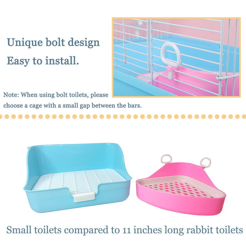 Hamiledyi Small Animals Triangle Toilet, Guinea Pig Litter Box Plastic Bolt Lock Trainer Corner Pee Tray Toilet for Hamster Gerbil Bunny Ferret Chinchilla Hedgehog Pink - BeesActive Australia