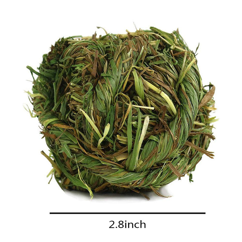 Rabbit Chew Ball Timothy Grass Grinding Small Animal Activity Play Chew Toys for Bunny Rabbits Hamster Guinea Pigs Gerbils 6PCS grass ball - BeesActive Australia