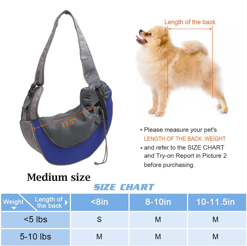 Pet Dog Sling Carrier, Breathable Mesh Hand Free Adjustable Travel Safe Puppy Sling Bag Carrier Dog Satchel Carrier for Dogs Cats Rabbit Small Animals Adjustable Buckle for 5-10 lbs Yellow - BeesActive Australia