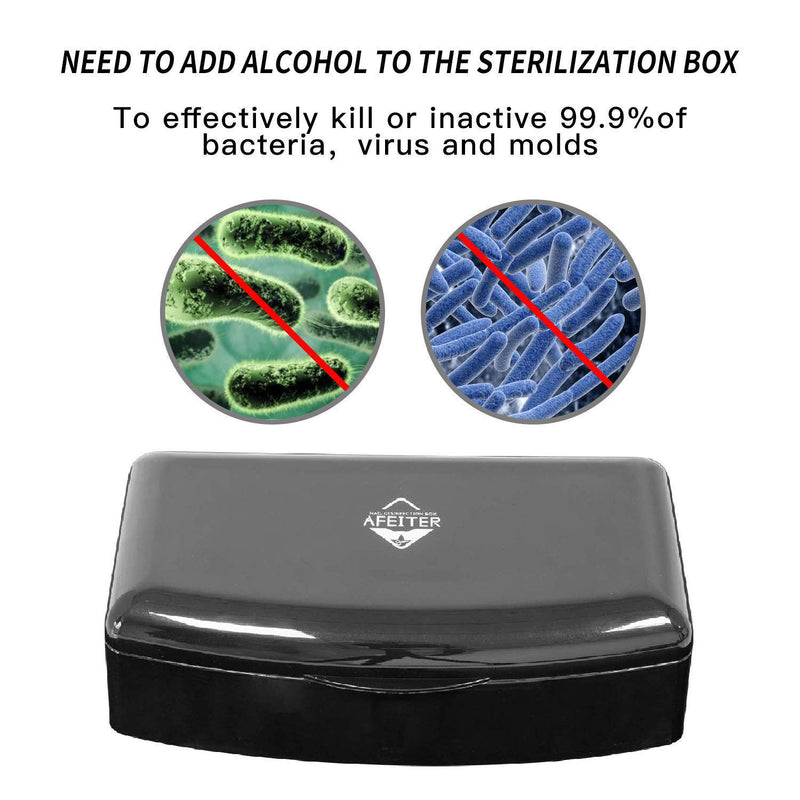 Plastic Sterili-zing Tray，Tool steriliz-ation box，Nail Tools Plastic Disinf-ection Box Beauty Tool Disin-fection Tray Disinf-ection Box，Tweezers, Hair Salon, Spa & Cutter Manicure Equipment-(black) black - BeesActive Australia