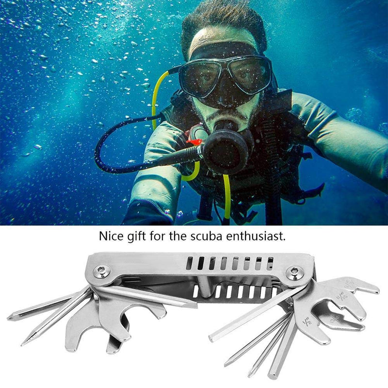 [AUSTRALIA] - Vbestlife Professional Diver Tool Kit 8 in 1 Scuba Diving Diver Pick Valve Repair Multi Tool Set for Repairing & Adjusting Scuba Diving Regulators 