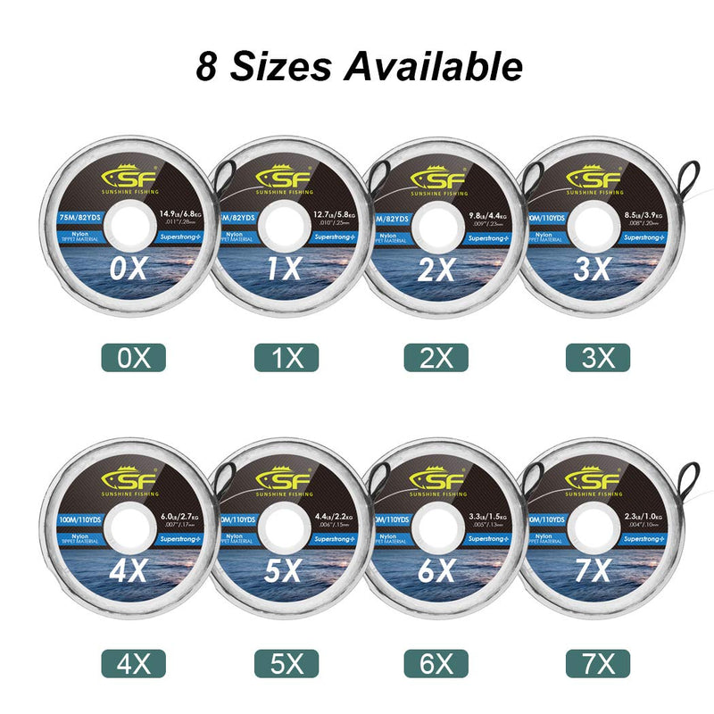 SF Clear Nylon Tippet Line with Holder Fly Fishing Tippets Leaders Trout 0X 1X 2X 3X 4X 5X 6X 7X 3 Pieces with Holder/100M 3X-4X-5X-100M-110Yds - BeesActive Australia