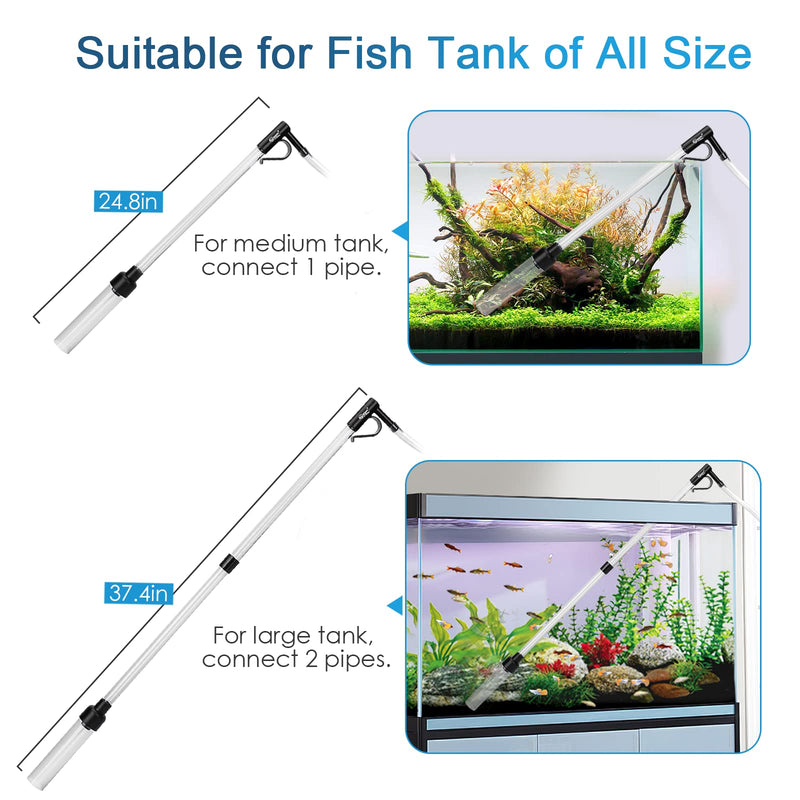 hygger Gravel Vacuum for Aquarium, Aquarium Siphon Vacuum Cleaner for Fish Tank Gravel and Sand Cleaning, Remove Dirt, Water Change, Aquarium Gravel Cleaner with Adjustable Water Flow Medium - BeesActive Australia