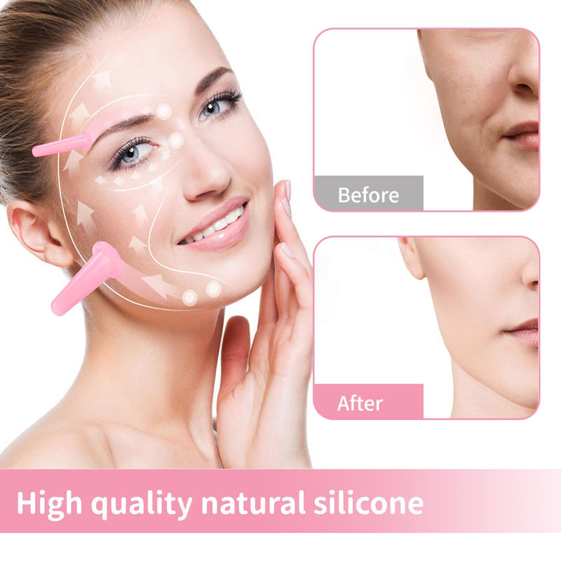 4 Pcs Silicone Facial Cupping Therapy Set Vacuum Massage Cup Kit Body Cupping Cup Set for Face Neck Back Eyes Massage Vacuum Cans Suction Anti Cellulite Massager,Anti-Aging Beauty Tool - BeesActive Australia