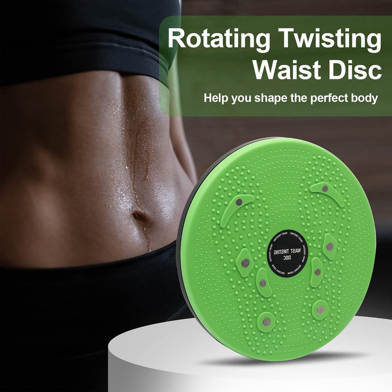 Ab Twister Board, Core Twist Board for Exercise 9.8 in Waist Twisting Disc with 8 Magnets for Stomach & Abdominal Exercise Equipment Green - BeesActive Australia