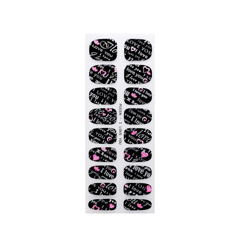 PUEEN 3D Sparkle Nail Wraps Collection WILD IN LOVE - 5 Pack (18 Strips Each) Nail Wraps/Nail Strips/Nail Foils/Nail Stickers/Nail Decals/Nail Patches in New High Fashion Designs-BH000196 - BeesActive Australia