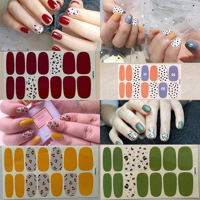 SILPECWEE 20 Sheets Adhesive Nail Polish Strips Wraps Set and 1Pc Nail File Cheetah Print Nail Art Stickers Decals Manicure Kit for Women NO2 - BeesActive Australia