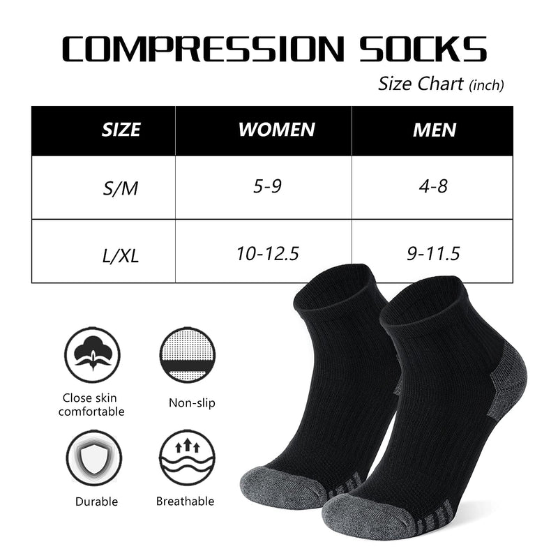 Copper Compression Socks for Men & Women Circulation-Ankle Plantar Fasciitis Socks Support for Athletic Running Cycling A03 - White Large-X-Large - BeesActive Australia