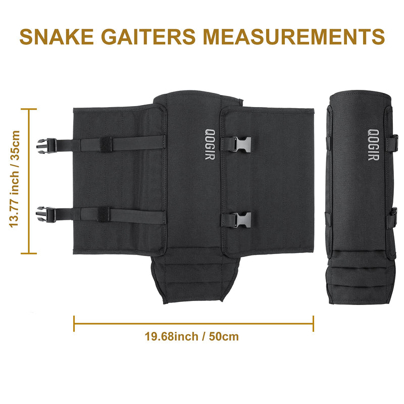 QOGIR Snake Gaiters for Men: Snake Guards for Hunting, Snake Gaiter Leggings for Men & Women, Snake Bite Protection for Lower Legs, Snake Proof Gaiters with Adjustable Size(Black) - BeesActive Australia