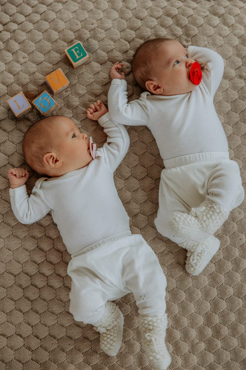 BIBS Pacifiers | Natural Rubber Baby Pacifier | Set of 2 BPA-Free Soothers | Made in Denmark | Baby Blue/White | Size 0-6 Months - BeesActive Australia