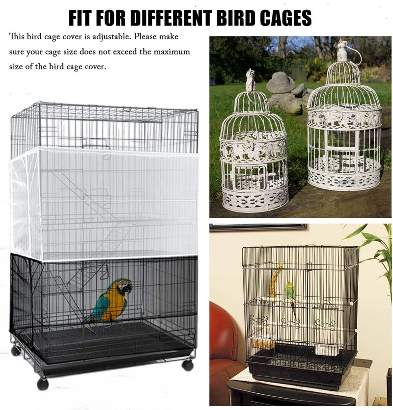 MIDOGAT Bird Cage Cover Seed Catcher, Bird Seed Guards Catchers, Parrot Nylon Mesh Net Cover, Stretchy, Prevent Scatter, Reusable (M) Medium - BeesActive Australia