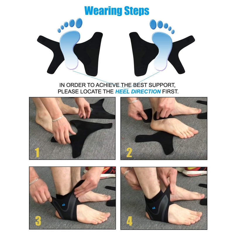 Ankle Brace Support Sleeve, Adjustable Breathable Elastic Anti-Sprain Ankle Brace Sleeve, for Basketball Sports Joint Pain Injury Recovery, Arch Support, Foot Ankle Swelling, Heel Spurs, 1 Pair (XL) XL - BeesActive Australia