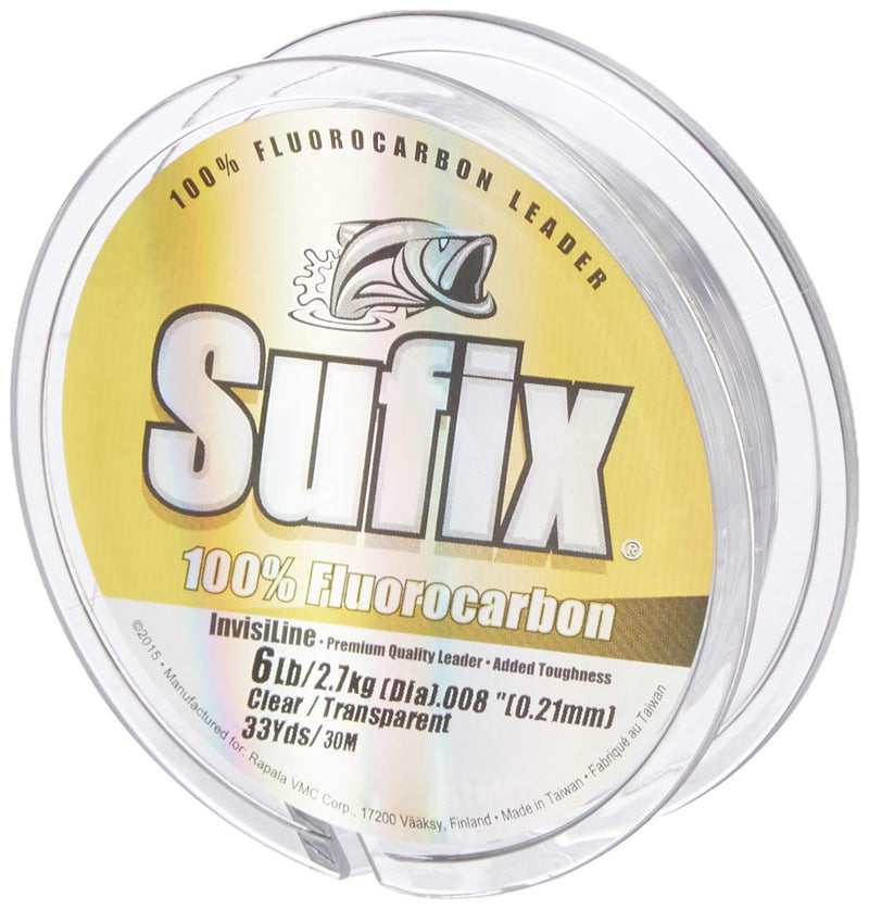 Sufix Invisiline 100% Flouro Leader 33 Yds Multi One Size - BeesActive Australia