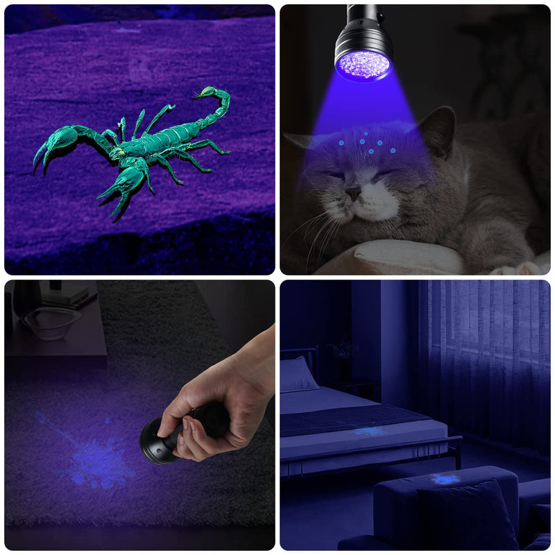 Tokeyla UV Flashlight Black Light, 51 LED UV Light Handheld Blacklight, Pet Urine Detectors 395nm Detector for Pet Urine, Dog/Cat Urine Stains, Bed Bug and Scorpions（Battery Not Included） - BeesActive Australia