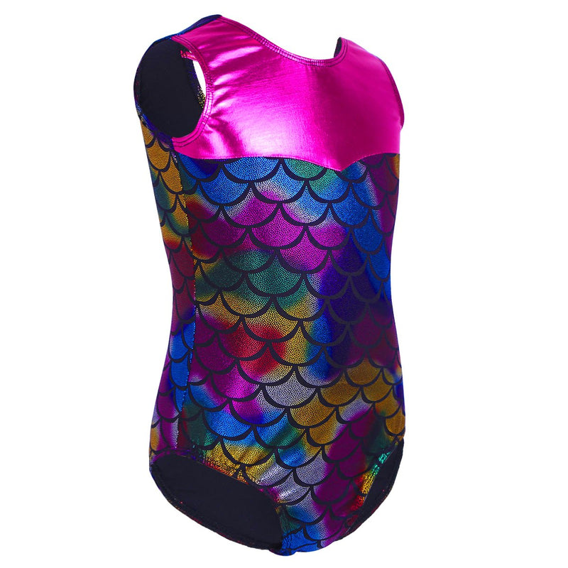 [AUSTRALIA] - Alvivi Kids Girls Sparkle Mermaid Gymnastics Ballet Dance Leotard Costumes Athletic Sports Tank Tops Outfit Colorful 5-6 