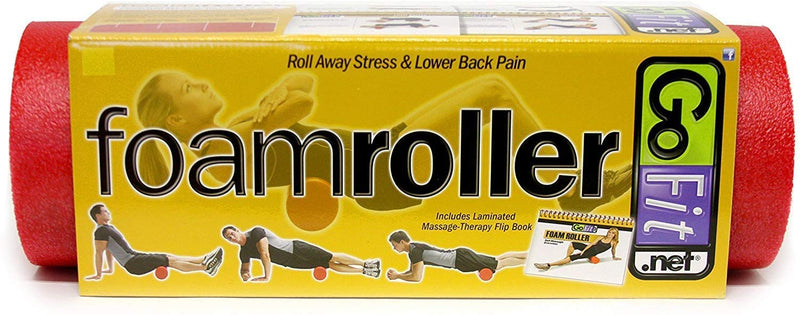GoFit Foam Roller and Manual - Pre and Post Workout Muscle Relief Red 18" - BeesActive Australia
