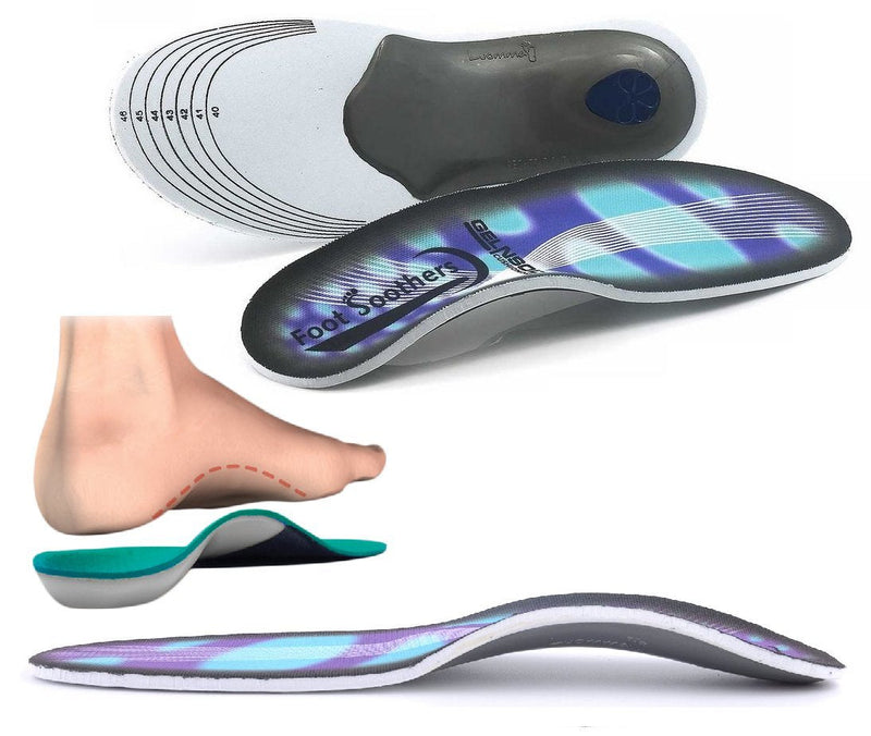 Foot Soothers Premium Orthotic Gel High Arch Support Insoles, Gel Heel Pad, 3D Arch Support Plantar Fasciitis Supports UK Mens 3 - 7 - BeesActive Australia