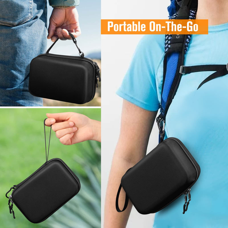 MEDMAX Hard Shell Case for Asthma Inhaler, Protective Portable Shockproof Anti-Scratch Medicine Travel Carrying Case with Clip and Handle Strap Compatible with Chamber Inhaler Spacer Masks, (Black) Black - BeesActive Australia