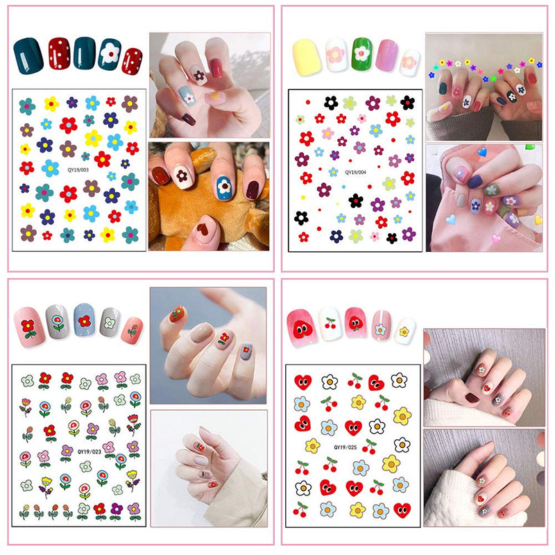 Macute Nail Art Stickers for Kids and Little Girls, 15 Sheets Self Adhesive Nail Decals 3D Nail Art Stickers Cute Fruit Flower Flamingo Leaf Spring Nail Stickers for Women Girls Kids Nail Decorations - BeesActive Australia