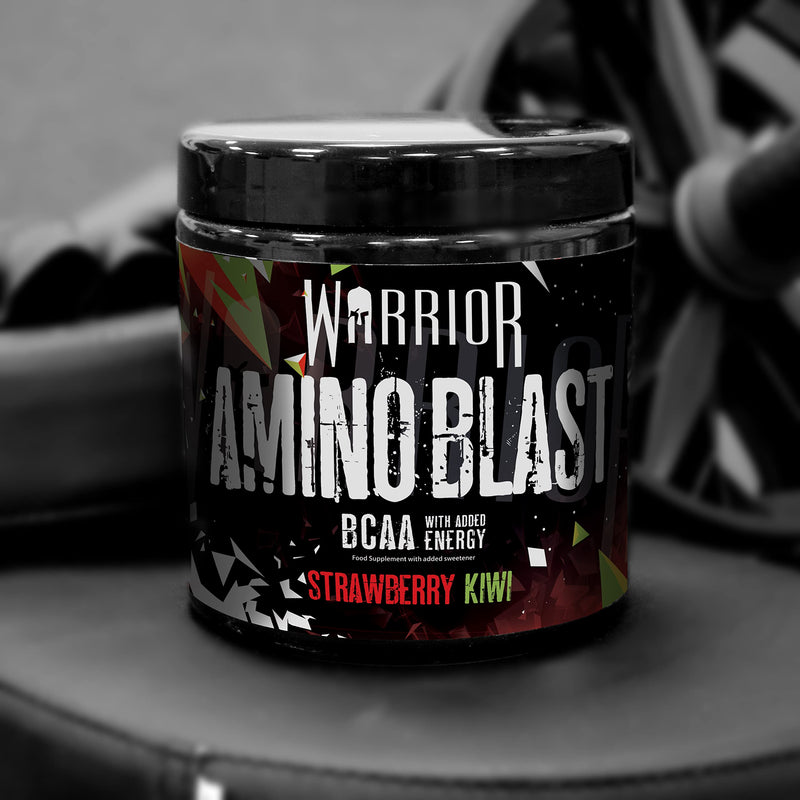 Warrior, Amino Blast - 270g - Branch Chain Amino Acid Powder (BCAA) - Helps Build Lean Muscle and Speed Up Recovery, Strawberry Kiwi - BeesActive Australia