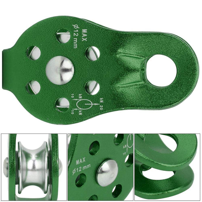 Climbing Pulley Universal Aluminum Alloy Fixed Mountaineering Rope Climbing Pulley Rescue Pulley for Rescue Rope Climbing, Aloft Work Green - BeesActive Australia
