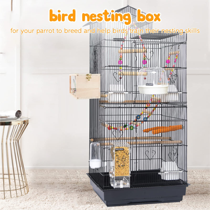 Rypet Parakeet Nesting Box Transparent Design, Bird Nest Breeding Box with Perch Wood Bird Cage House for Cockatiel Lovebirds Budgie Finch Parrotlets Canary Conure Small - BeesActive Australia